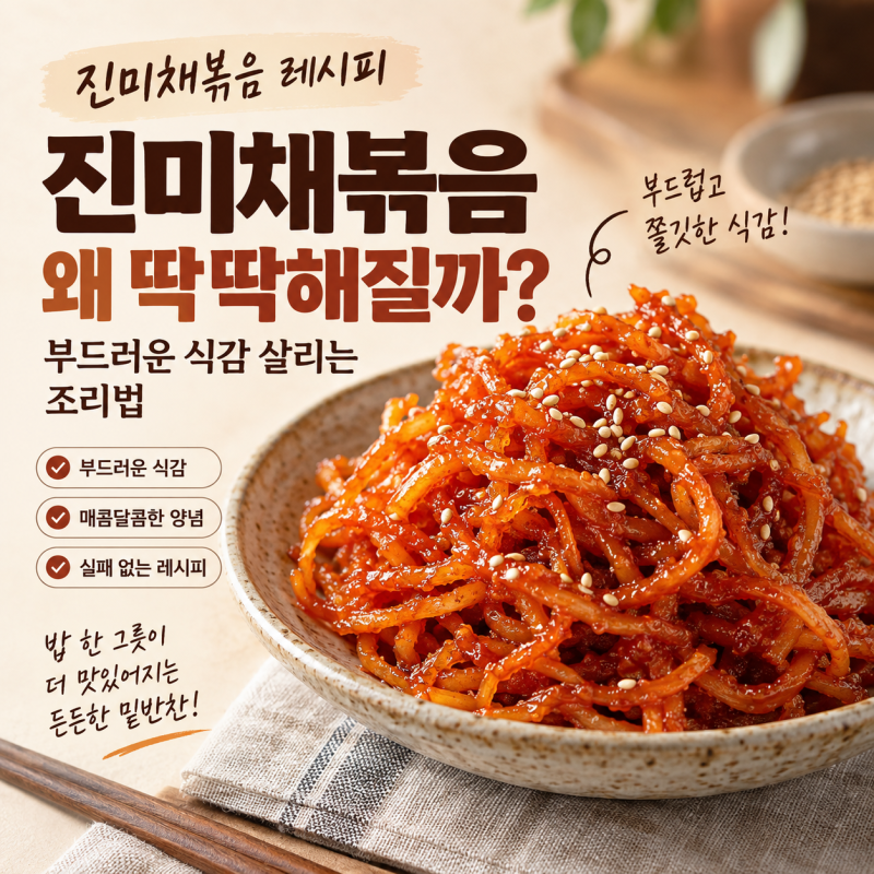 "진미채볶음 레시피" 진미채볶음 왜 딱딱해질까? 부드러운 식감 살리는 조리법