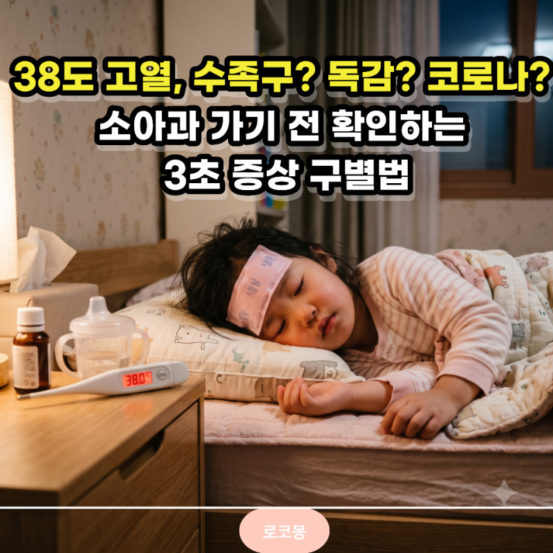 아이가 38도 고열 날 때, 수족구일까 독감일까 코로나일까? 3초 구별법