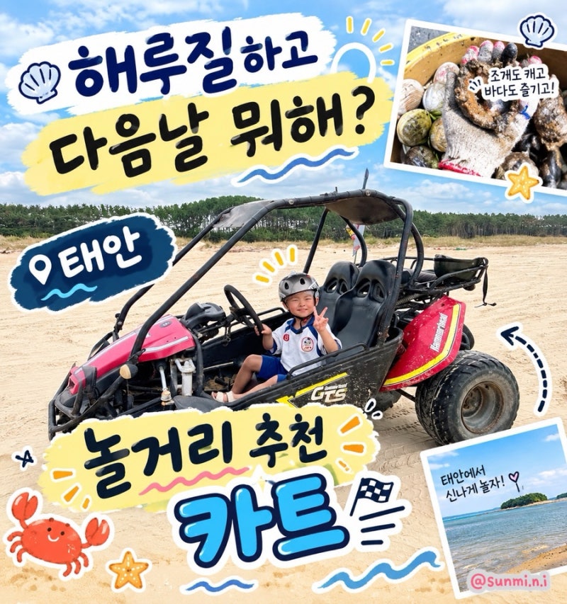 신두리 해수욕장에서 해루질하고 다음날 뭐해?/태안 카페추천/아기랑 놀거....