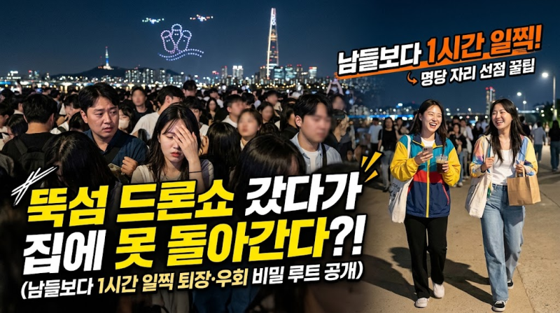 뚝섬 드론쇼 갔다가 집에 못 돌아간다? (드론쇼 끝나고 남들보다 1시간 일찍 집 가는 법 - 퇴....
