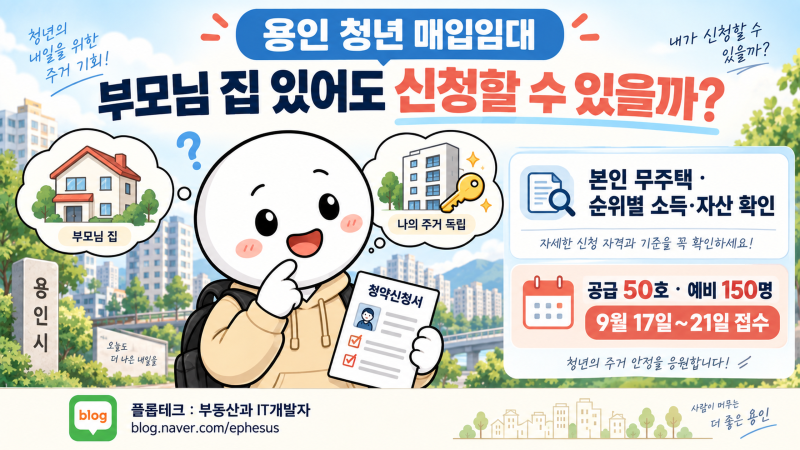 용인 청년 매입임대 50호, 부모님 집 있어도 신청? 보증금·월세·평면·자격 정리