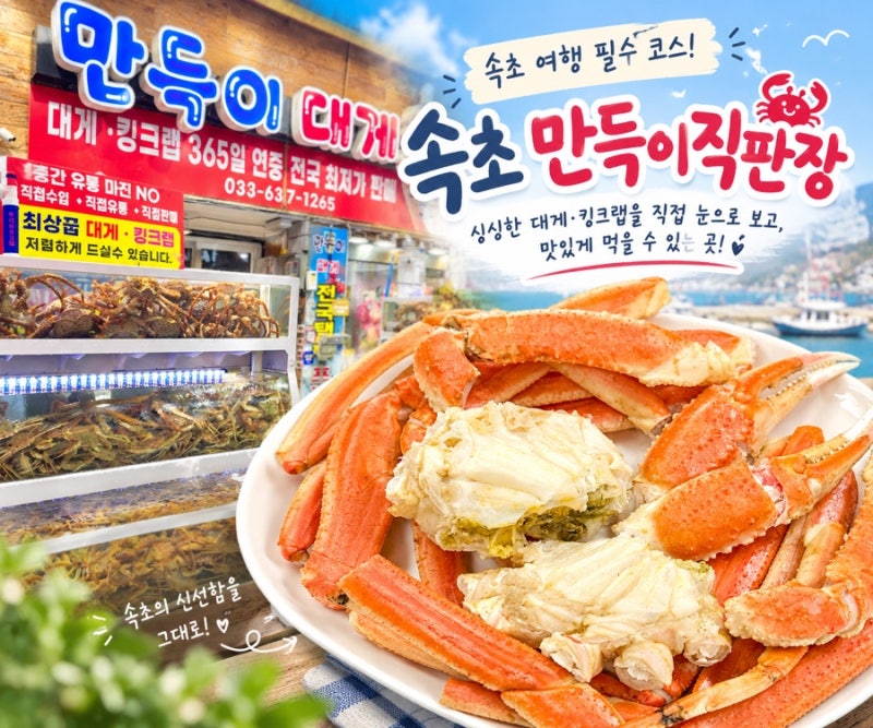 속초중앙시장대게포장 맛집 추천 :: 신선하고 꽉 찬 수율, 만득이직판장