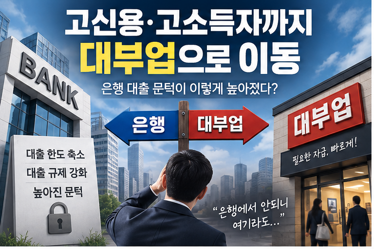 고신용·고소득자까지 대부업으로 이동…은행 대출 문턱 얼마나 높아졌나?!