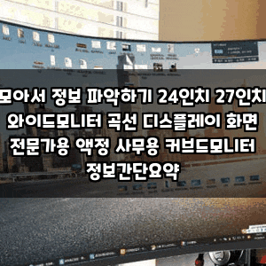 모아서 정보 파악하기 24인치 27인치 와이드모니터 곡선 디스플레이 화면 전문가용 액정 사무....