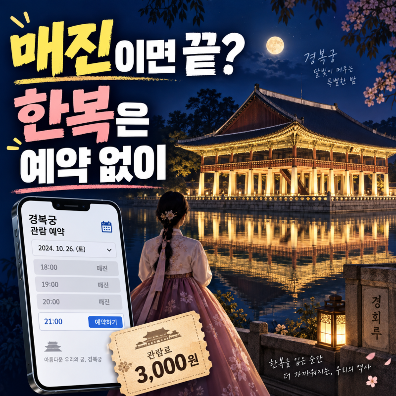 경복궁 야간개장 예매 놓쳤다면? 한복 무료입장 확인하세요