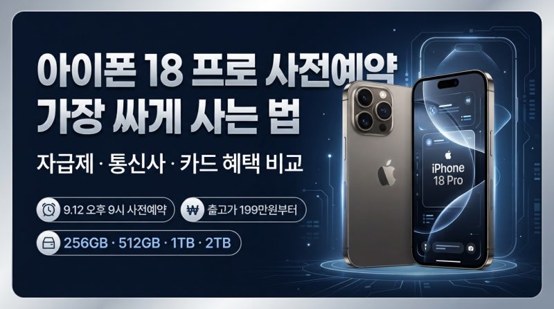 아이폰 18 프로 사전예약 가장 싸게 사는 법｜자급제·통신사·카드 혜택 비교