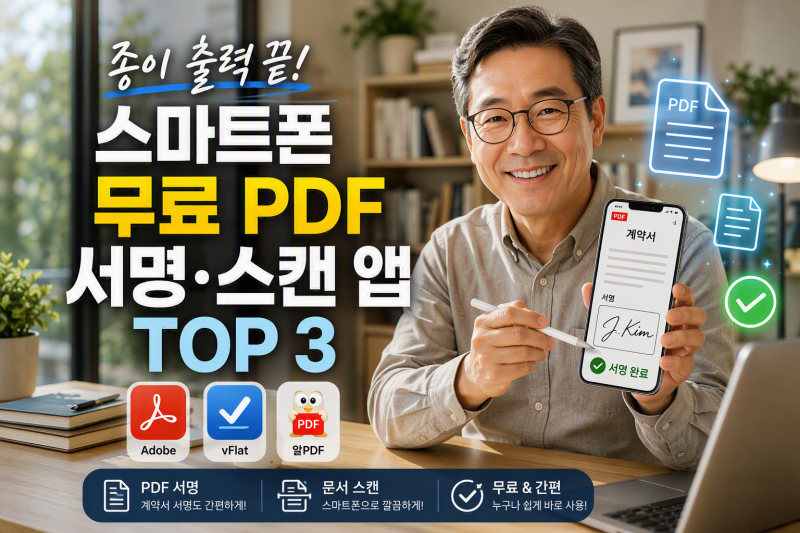 "스마트폰으로 서류에 서명하고 편집까지 끝!" 405060을 위한 2026 무료 PDF 뷰어·편집 앱 추천 TO....