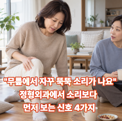 "무릎에서 자꾸 뚝뚝 소리가 나요" 정형외과에서 소리보다 먼저 보는 신호 4가지
