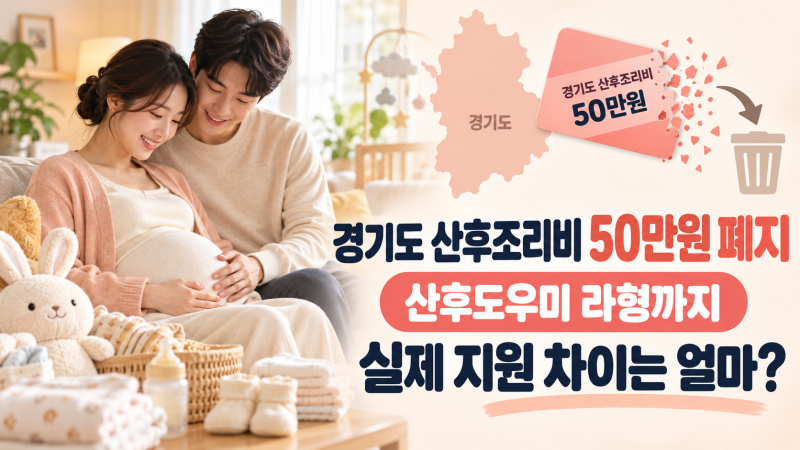 경기도 산후조리비 50만원 폐지｜산후도우미 라형까지 실제 손해액 비교
