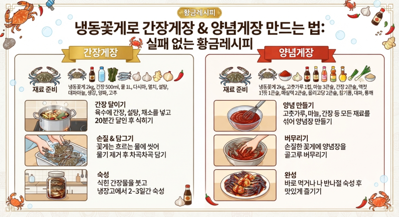 냉동꽃게로 간장게장 양념게장 만드는 법 실패 없는 황금레시피