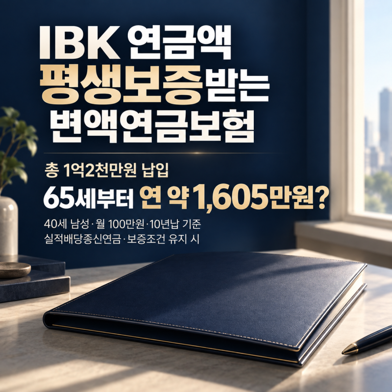총 1억2천만원 납입하면, 65세부터 연 1605만원? IBK 연금액 평생보증받는 변액연금보험
