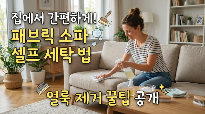 패브릭 소파 집에서 셀프 세탁 하는 방법 (얼룩 자국 지우는 팁까지)
