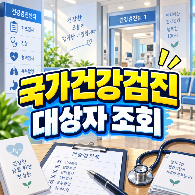 국가건강검진 대상인지 모르겠다면, 대상자 조회 방법과 필수 검사항목