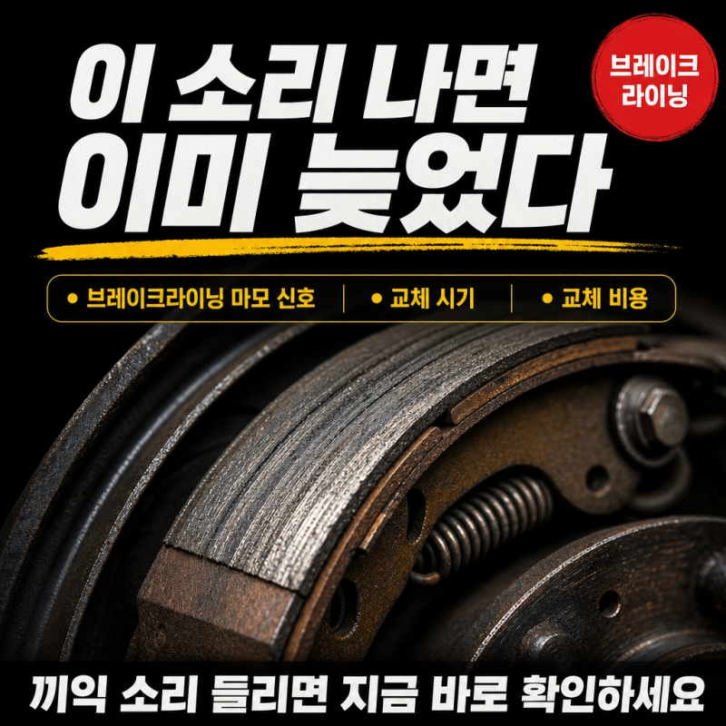 "이 소리 나면 이미 늦었다" 브레이크라이닝 교체 시기와 비용