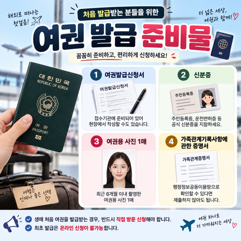 2026 여권 발급 준비물·재발급 비용·사진 규격·온라인 신청까지