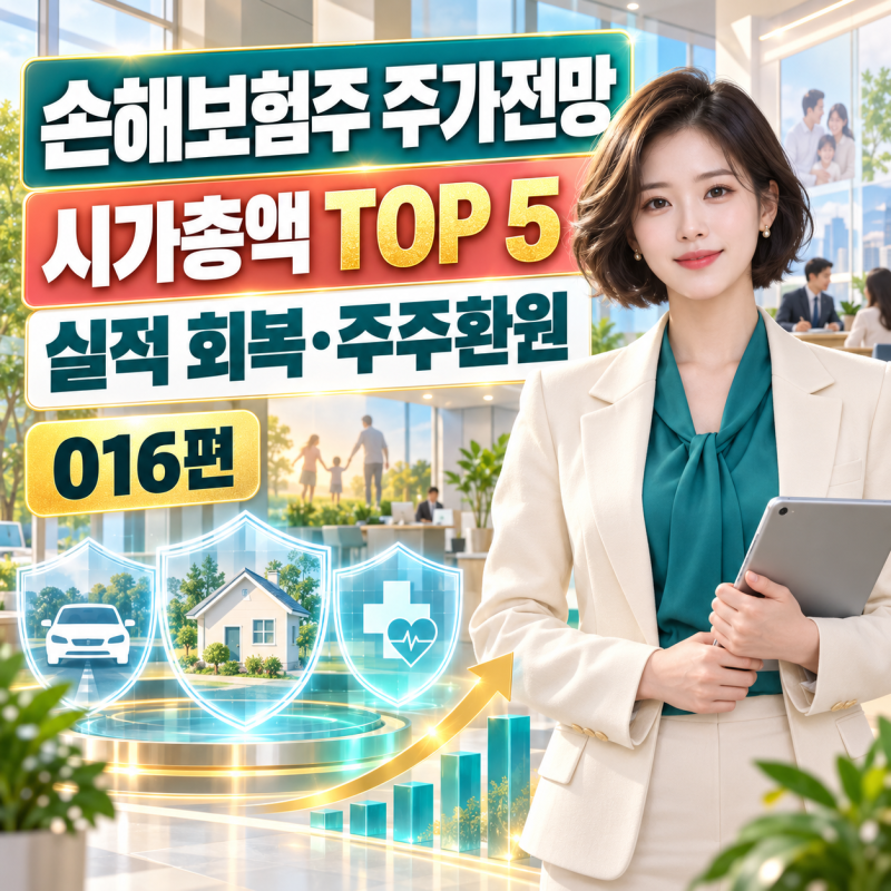 손해보험주 주가전망, 실적 회복·주주환원 기대, 삼성화재·DB손해보험·현대해상·코리안리....