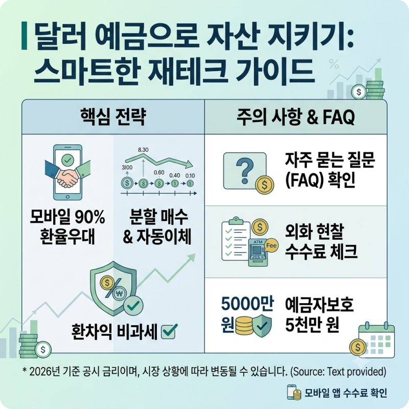 1금융권 달러예금 금리 "연 4% 넘는 은행 어디일까?" 4대 시중은행 기간별 이자율 비교