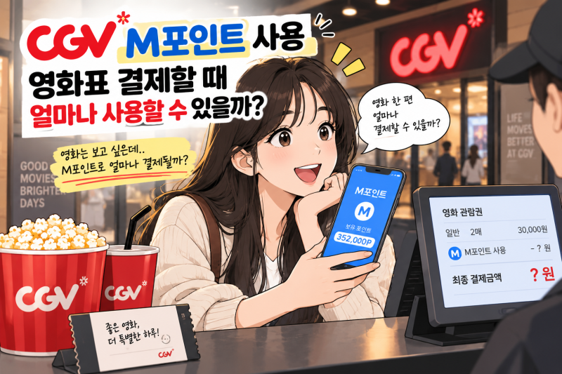 [2026 최신] CGV M포인트 사용 영화표 결제할 때 얼마나 사용할 수 있을까?