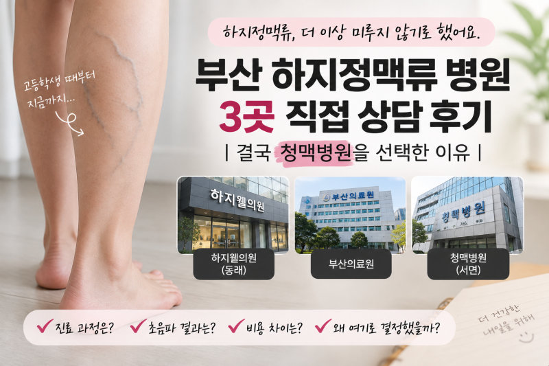 부산 하지정맥류 병원 3곳 직접 상담 후기｜결국 청맥병원을 선택한 이유