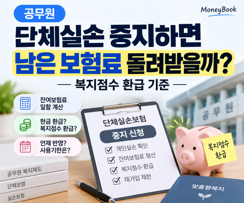 공무원 단체실손 중지하면 남은 보험료 돌려받을까?｜복지점수 환급 기준
