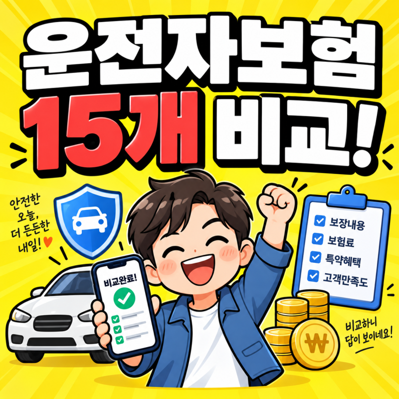 운전자보험비교사이트 다이렉트 비교, 보험료부터 보장내용까지 1분컷 확인
