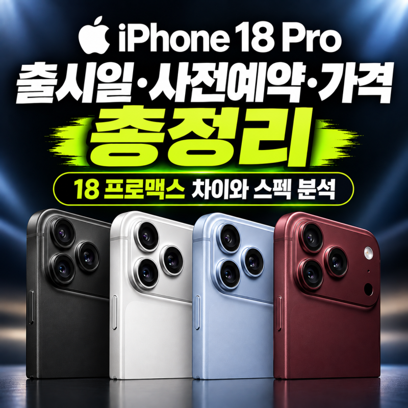 아이폰18 프로 출시일 사전예약 가격 색상 총정리: 18 프로맥스 차이와 스펙 분석
