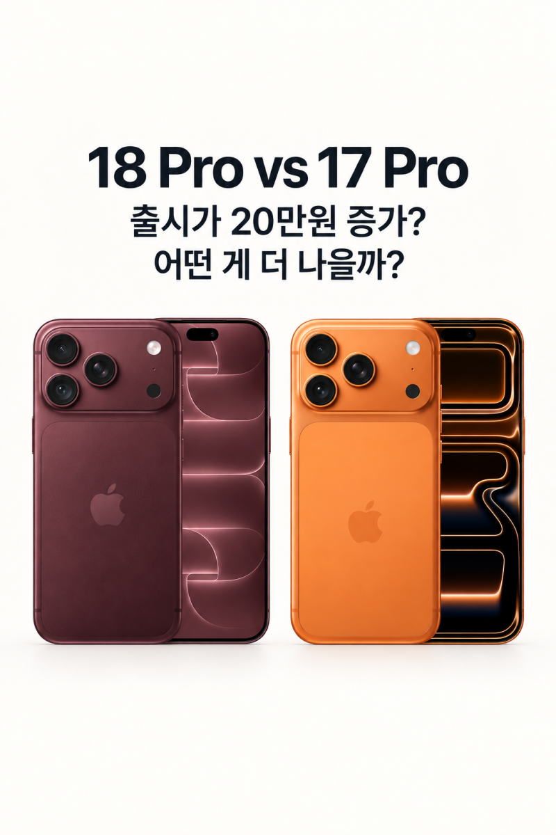 아이폰 18 프로 vs 17 프로 차이 - 20만원 더 비싸졌는데 바꿀 가치 있을까? 카메라·배터리·성....
