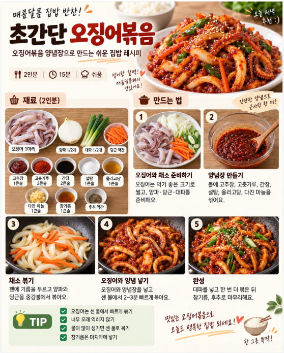 초간단 오징어볶음 레시피