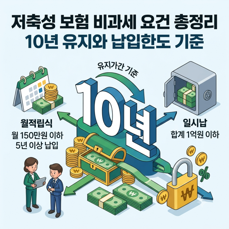 저축성 보험 비과세 요건 총정리 10년 유지와 납입한도 기준