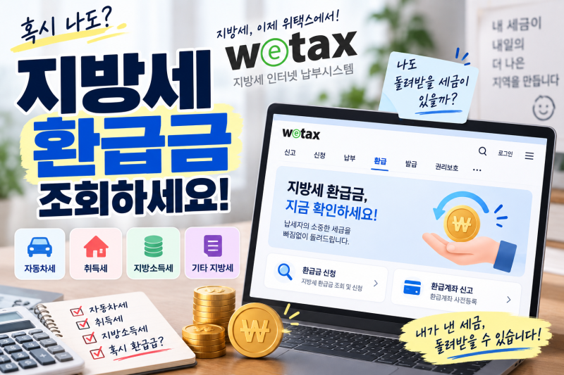 지방세 환급금 조회 방법, 위택스에서 못 받은 세금 돌려받기