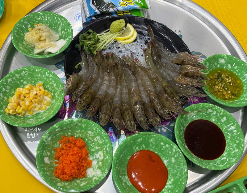 강서구대하구이 마곡점 제철이네포차, 생새우회 불닭마요 날치알 조합