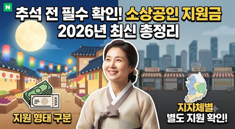 추석 전 꼭 확인해야 할 소상공인 지원제도와 신청 방법 (2026년 최신)