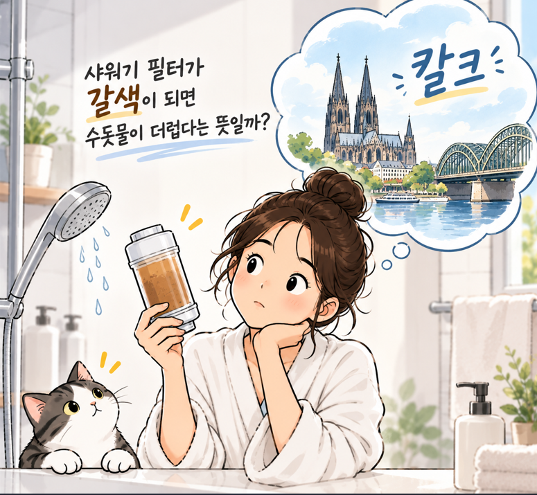 샤워기 필터가 갈색이 되면 정말 수돗물이 더럽다는 뜻일까?