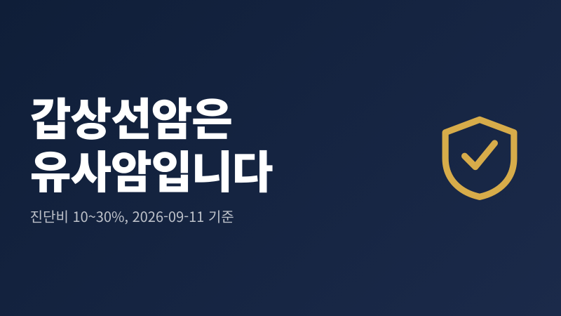 갑상선암 유사암 분류 이유｜보험 진단비 10~30%만 나오는 구조
