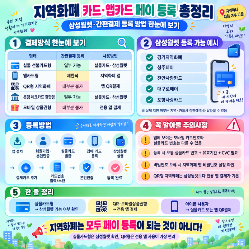 지역화폐 삼성페이 등록하며 느낀점 카드·앱카드 페이 등록방법 총정리