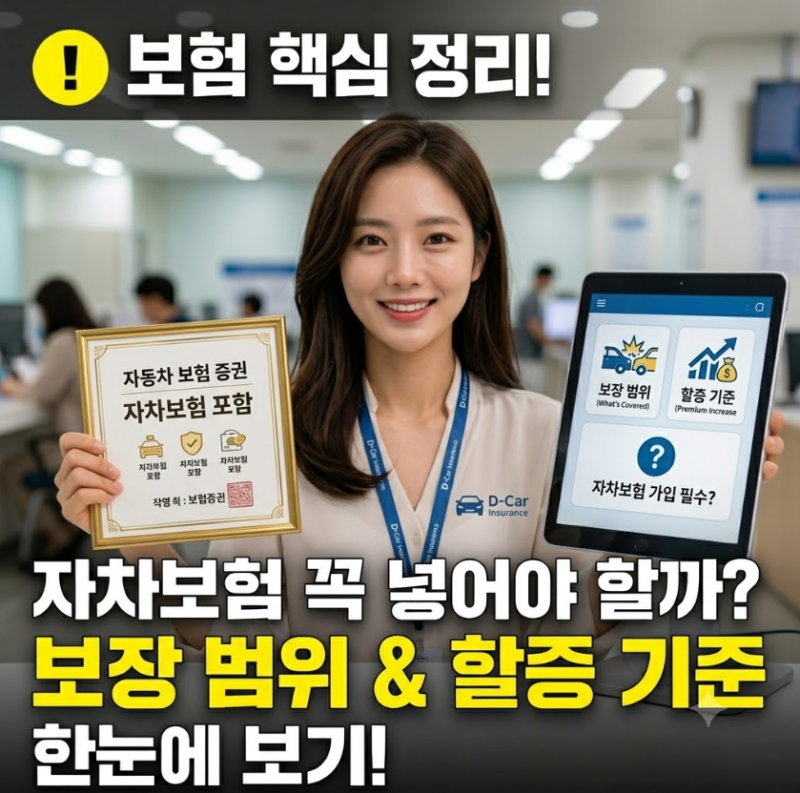 자차보험 꼭 넣어야 할까? 보장 범위부터 할증 기준까지 한눈에 보기