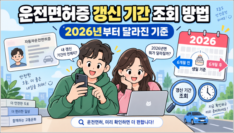 운전면허증 갱신 기간 조회 방법, 2026년부터 달라진 기준