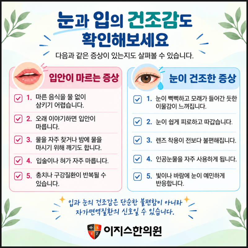 대구 쇼그렌 증후군 치료, 20대에도 나타날 수 있는 증상과 관리