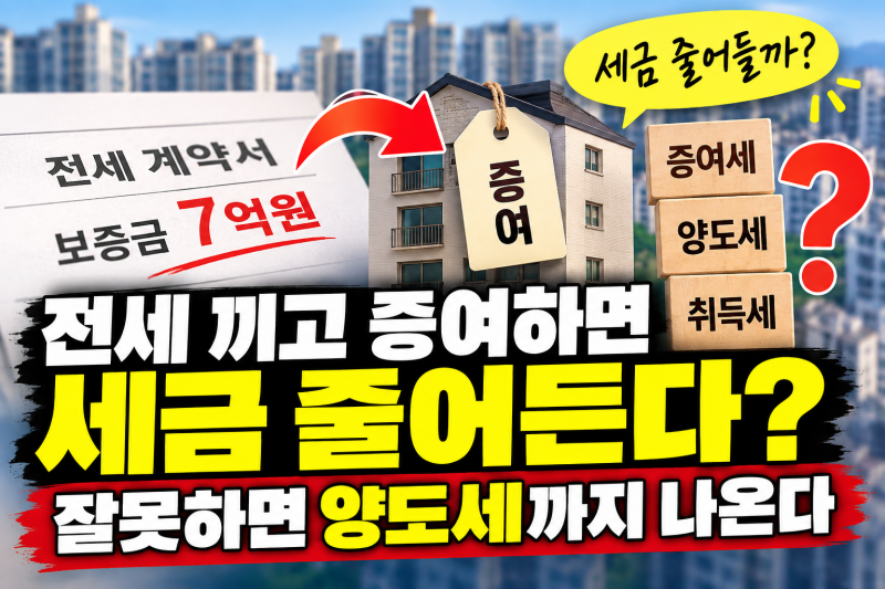 “전세 7억 끼고 10억 아파트 증여하면?” 증여세는 줄어도 양도세 폭탄 맞을 수 있다