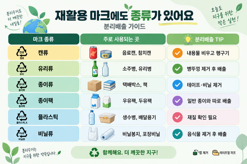 [재활용 마크 뜻과 종류 총정리] 숫자, PET, PP, OTHER 어떻게 구분할까? 헷갈리는 분리수거