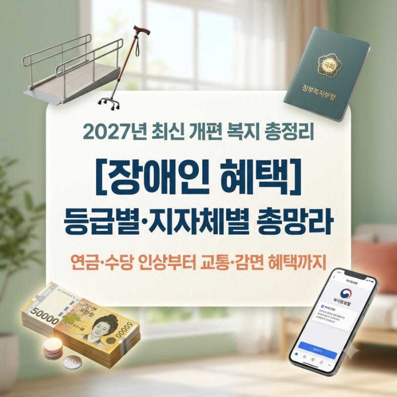 [장애인 혜택] 2027년 최신판 장애 정도별. 현금 지원·세금 감면·지자체 숨은 혜택 완벽 총정....