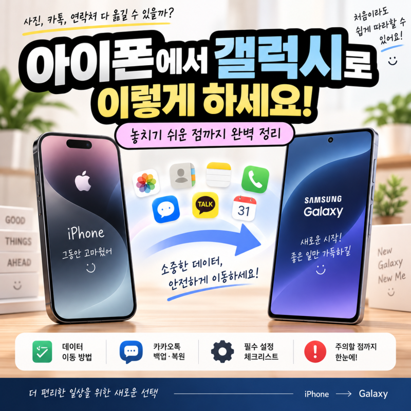 아이폰에서 갤럭시로 기기변경시 해야할 것, 사진·연락처·카톡까지 총정리