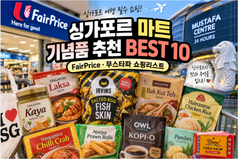 싱가포르 마트 기념품 추천 BEST 10｜FairPrice·무스타파 쇼핑리스트