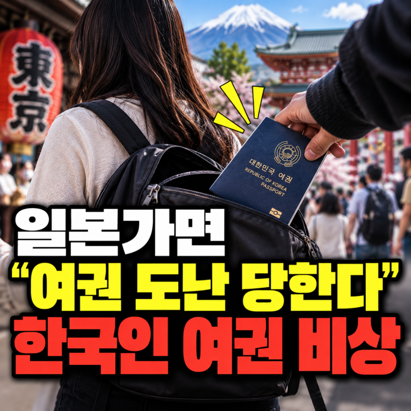 일본가면 "여권 도난 당한다" 한국인 여권 비상