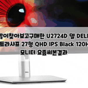 많이찾아보고구매한 U2724D 델 DELL 울트라샤프 27형 QHD IPS Black 120Hz 모니터 요즘써본결과