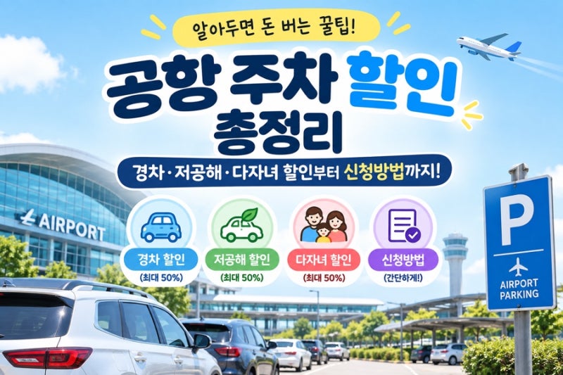 공항 주차 할인 총정리｜경차·저공해·다자녀 할인부터 신청방법까지! 추석연휴 준비! 사전....