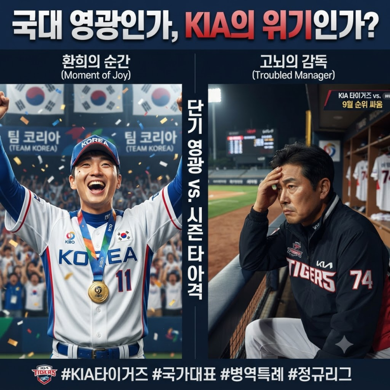 "국대 영광인가 병역 특례인가" KIA의 미필 3인방 차출과 숨겨진 현실적 셈법