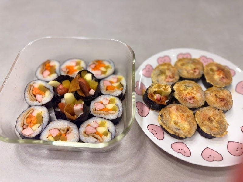 먹다 남은 김밥 냉장고에서 꺼낸 후 새로 싼 김밥처럼 먹는 법