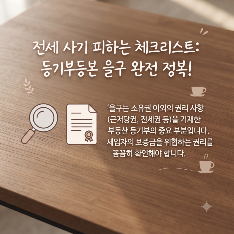전세 사기 피하는 체크리스트: 등기부등본 을구 확인법으로 안전한 집 구하기 (2026년 기준)