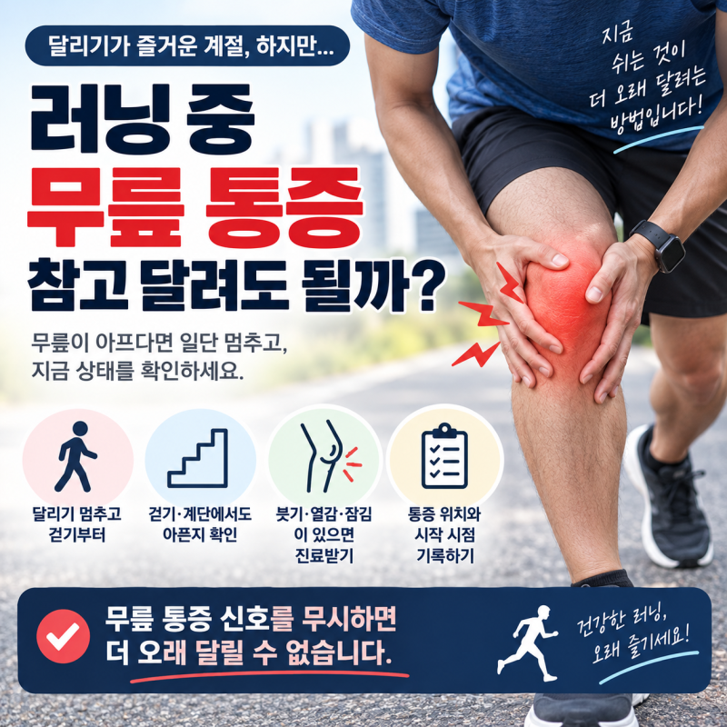 러닝 후 무릎 통증, 쉬면 괜찮을까? 단순 근육통과 위험 신호 구별법